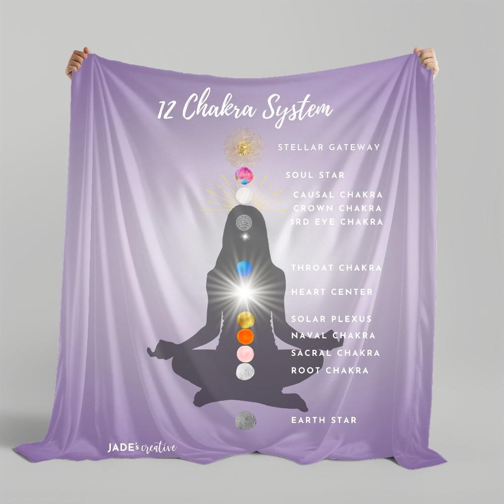 12 Chakra System Sheet and Massage Table Cover Violet