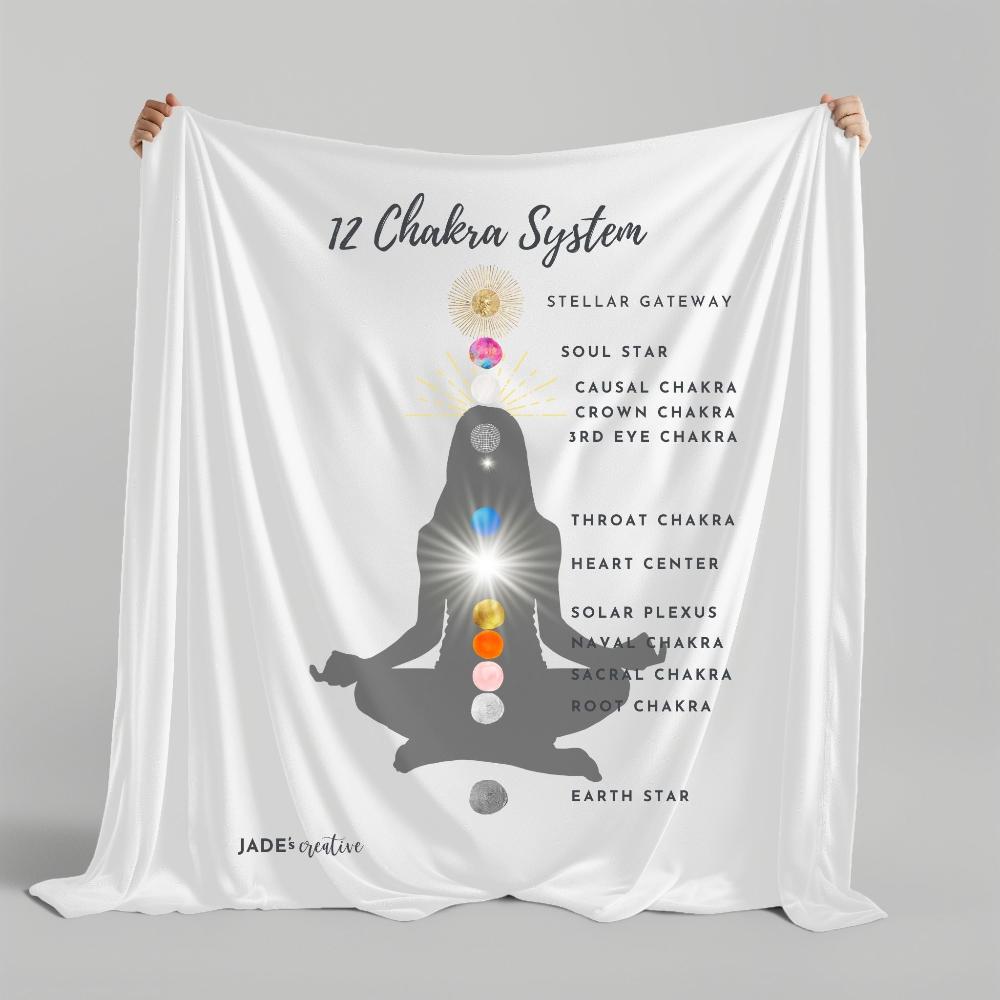 12 Chakra System Sheet and Massage Table Cover White