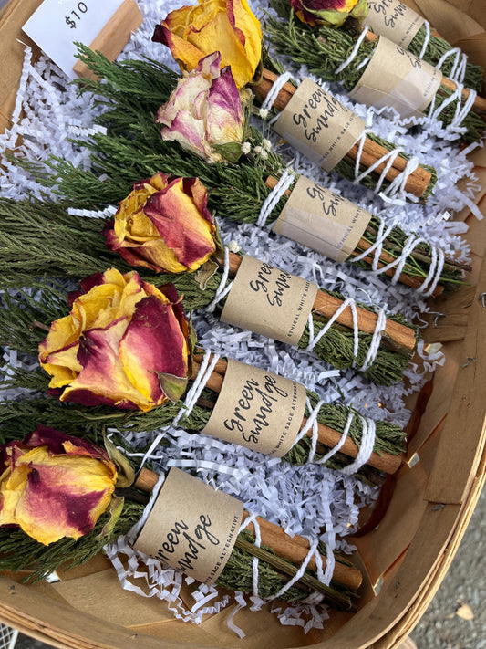 Energy Cleansing "Smudge" Green Smoke Stick | Sage Alternative