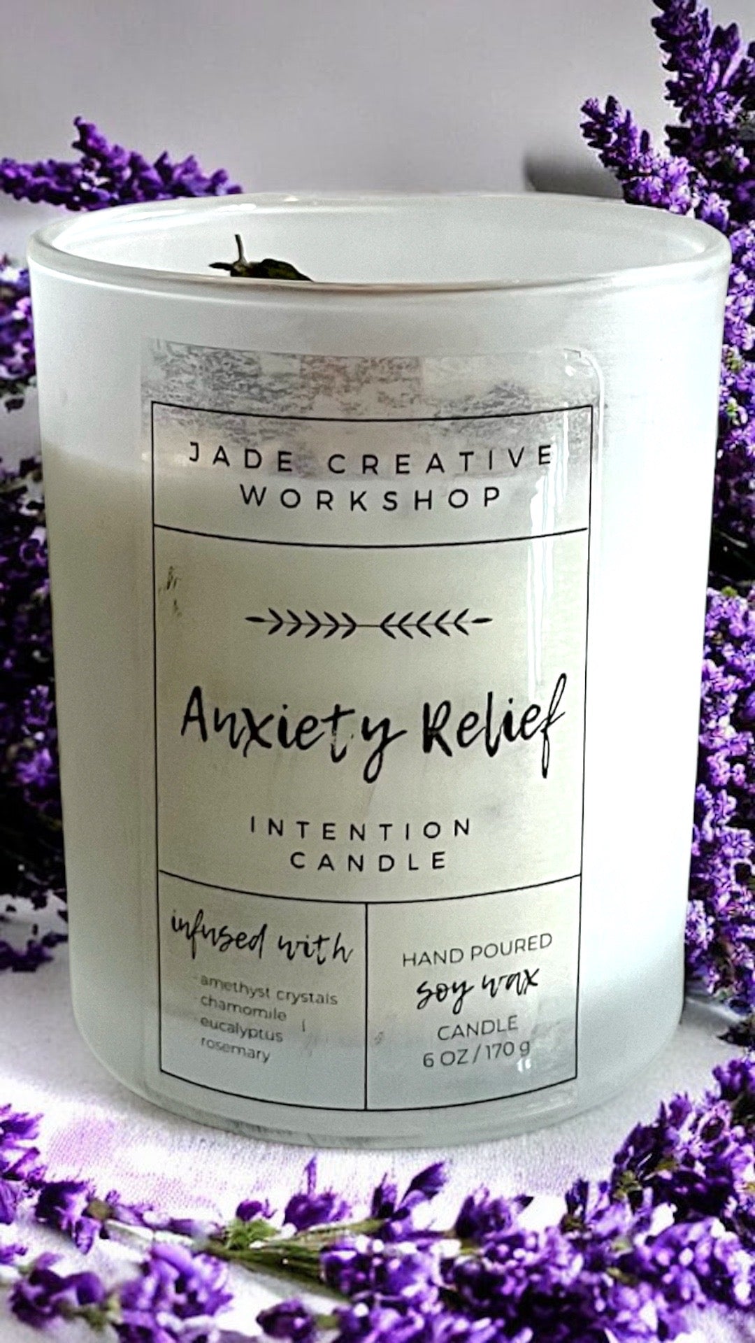 Anxiety Relief Calming Aromatherapy Candle, Hand-Poured Soy Wax Candle