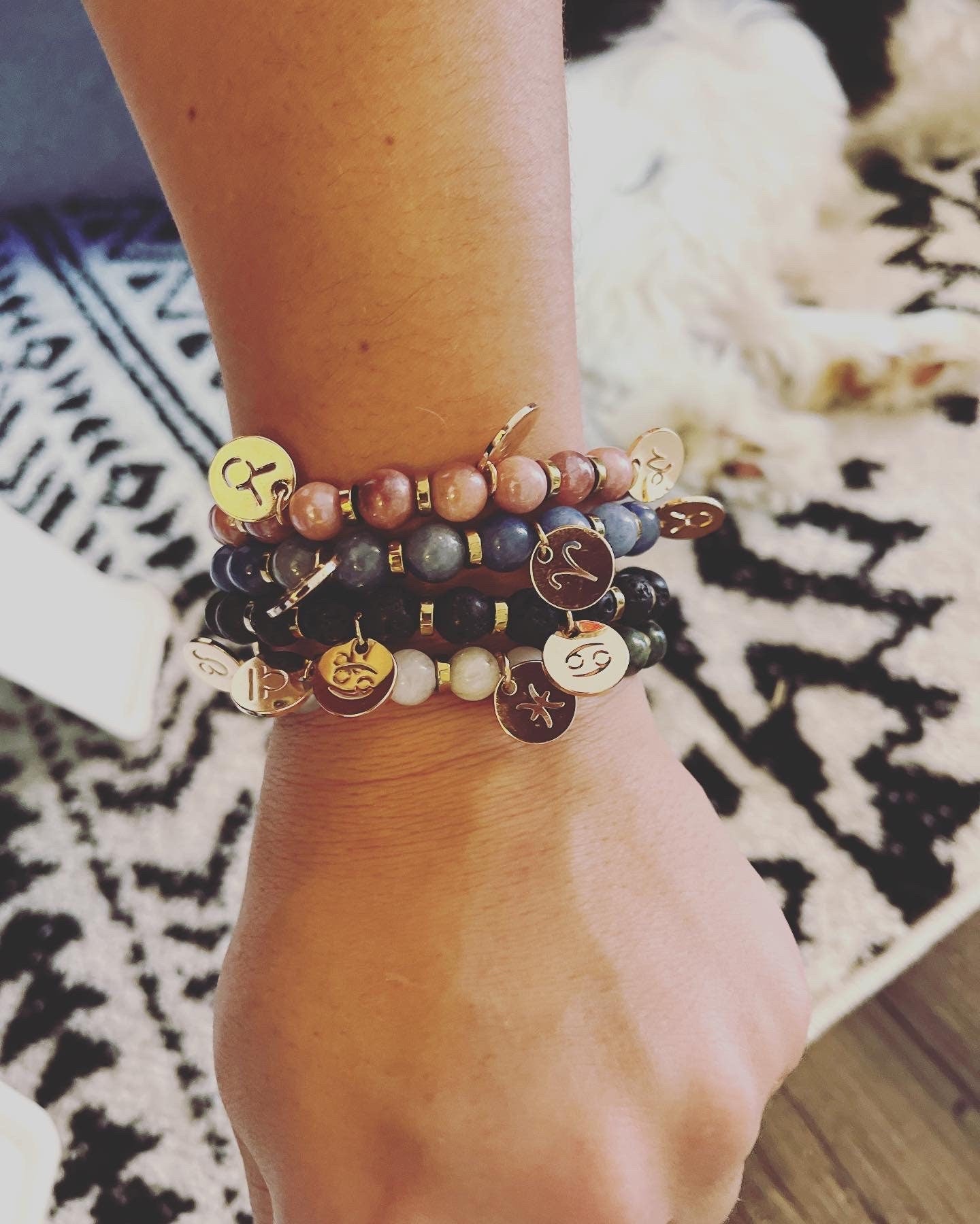 Custom Handmade Zodiac Bracelet with Sun Sign, Moon Sign and Rising Sign | Custom Charm Bracelet | Custom Printable | Astrology | Horoscope