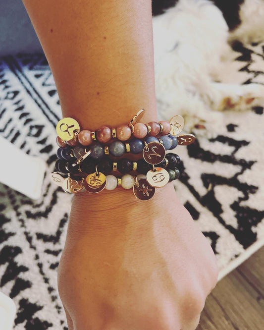 Custom Handmade Zodiac Bracelet with Sun Sign, Moon Sign and Rising Sign | Custom Charm Bracelet | Custom Printable | Astrology | Horoscope