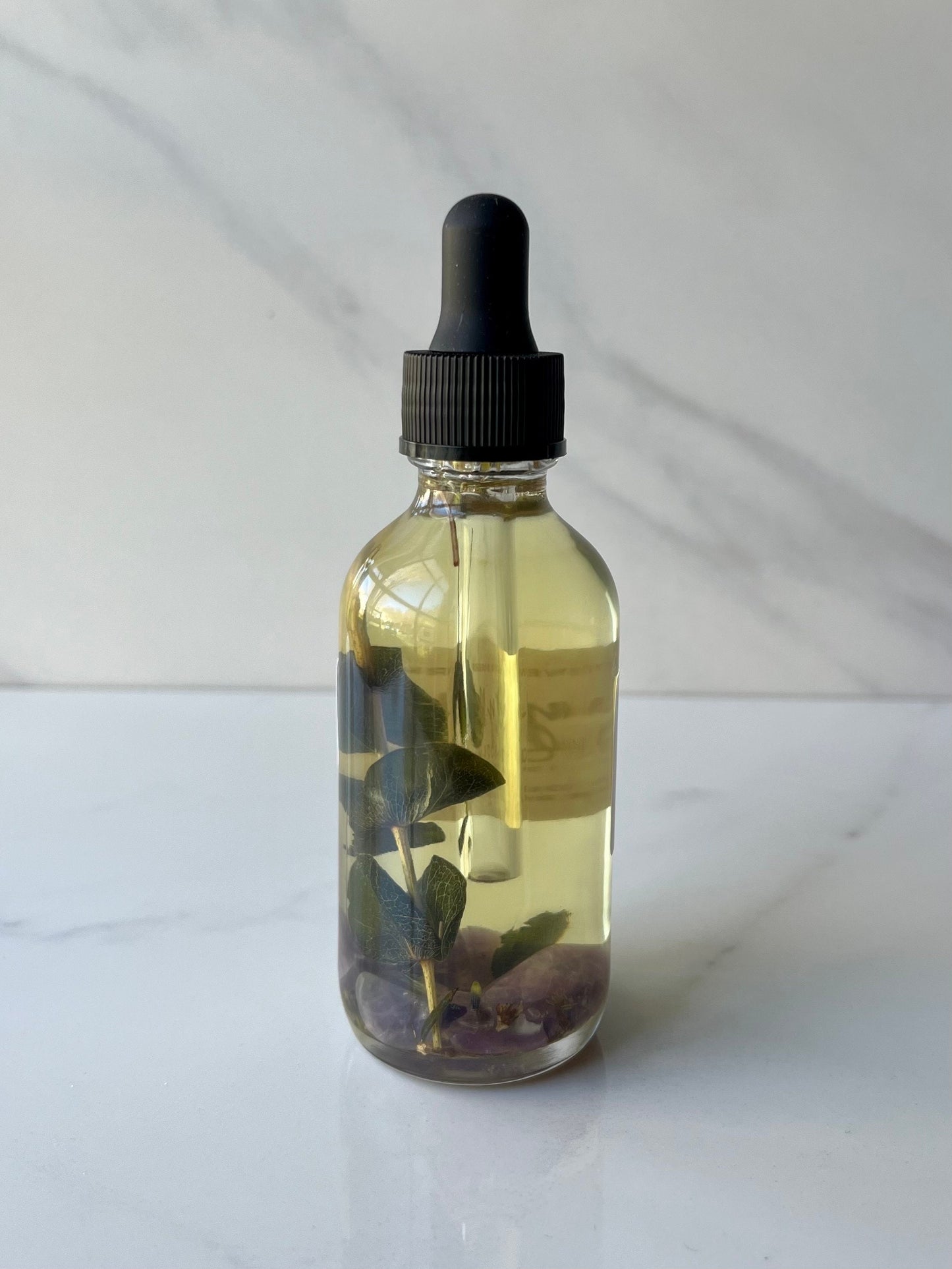 Anxiety Relief Body Oil, Calming All Natural Bath + Body Oil, Crystal and Herbal Infused Bath Oil