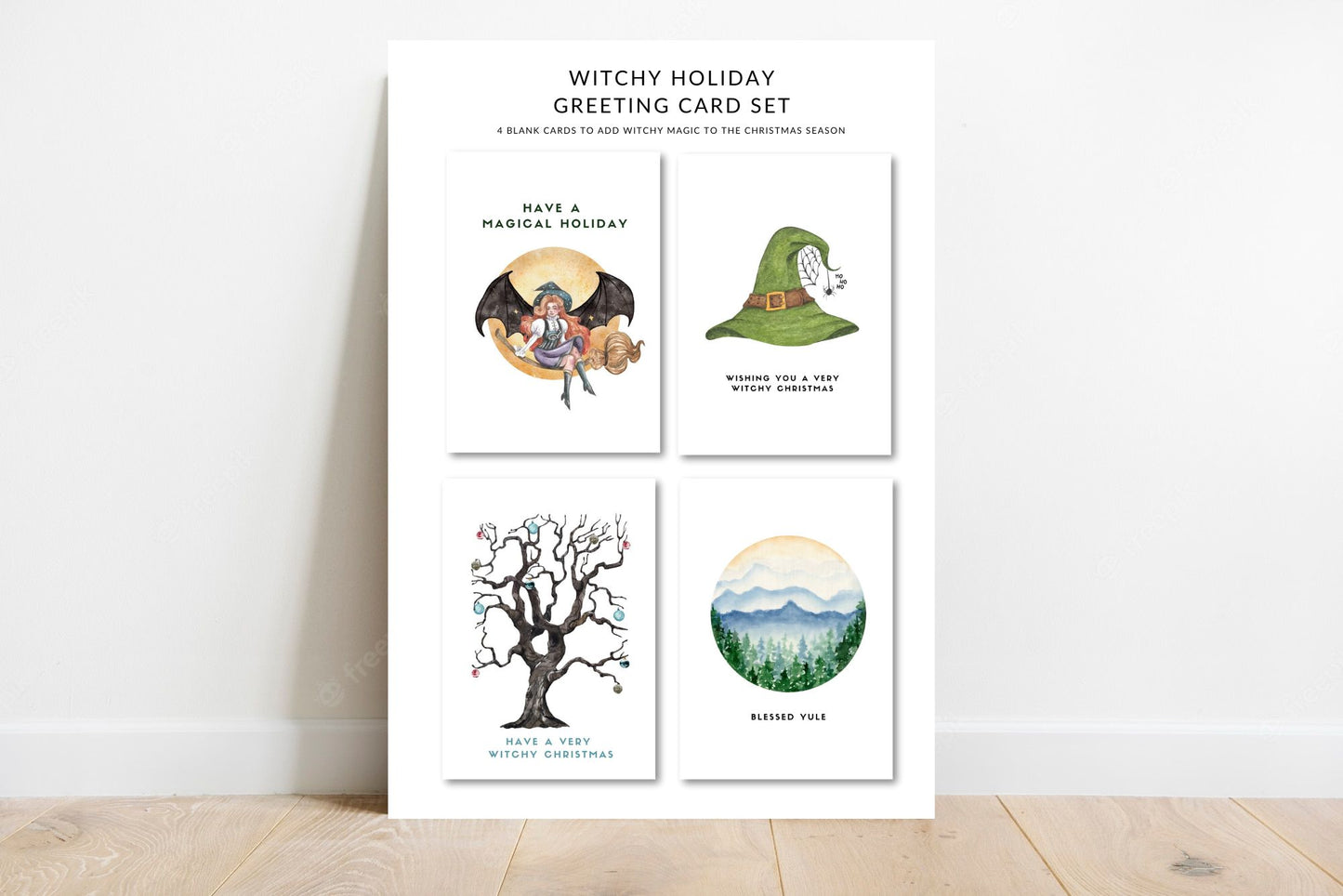 Witchy Holiday Greeting Card Set