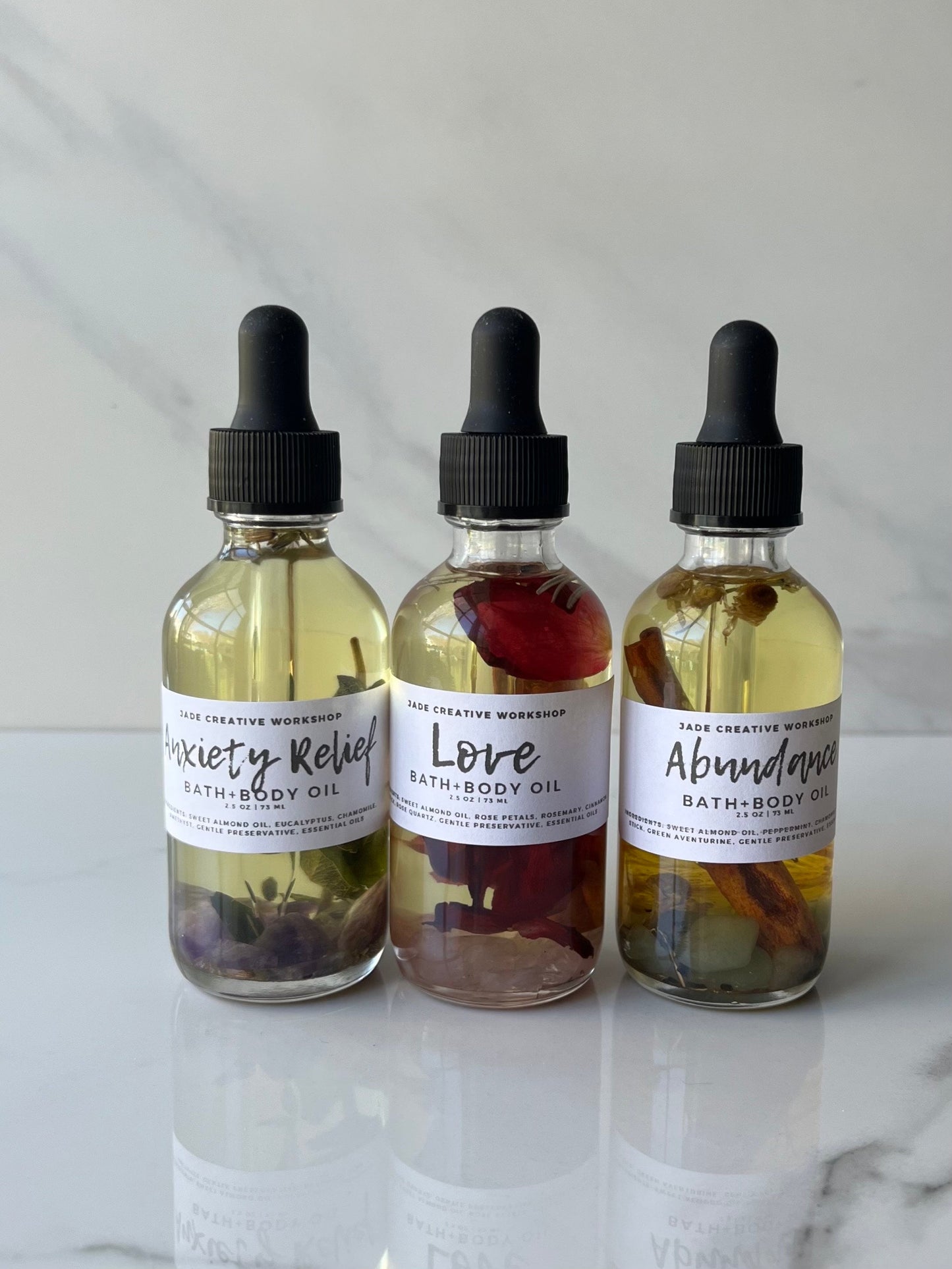 Love Body Oil, All Natural Bath and Body Oil, Crystal and Herbal Infused